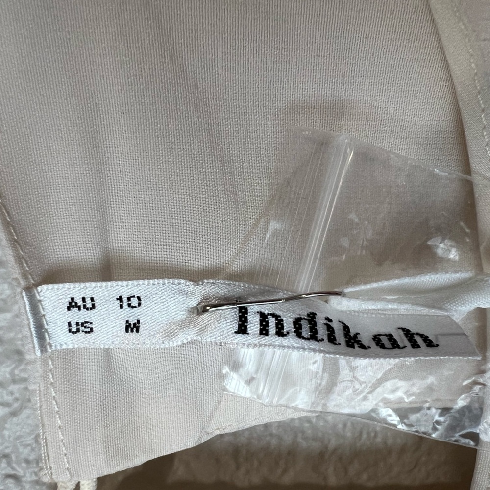 NWT Indikah Ivory Ruffle Tiered Dress, M - Picture 4 of 7